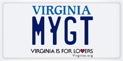 VA license plate MYGT