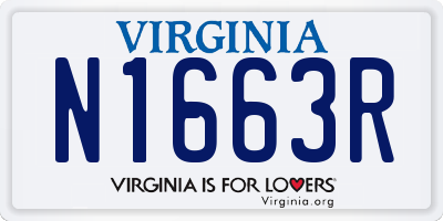 VA license plate N1663R