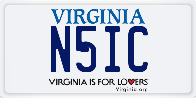 VA license plate N5IC