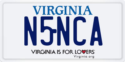 VA license plate N5NCA