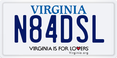 VA license plate N84DSL