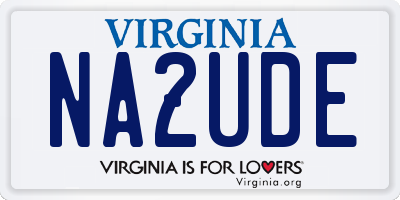 VA license plate NA2UDE