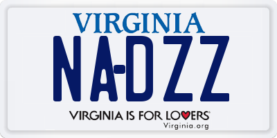 VA license plate NADZZ