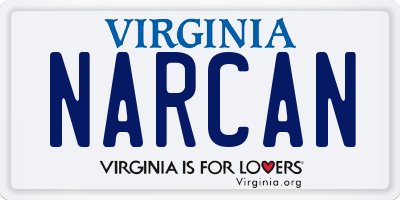 VA license plate NARCAN