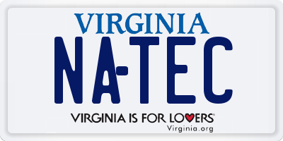 VA license plate NATEC