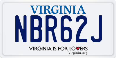 VA license plate NBR62J