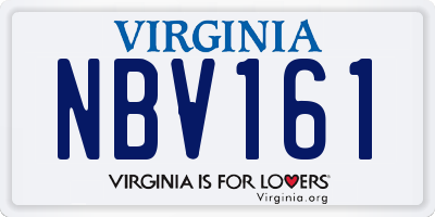 VA license plate NBV161