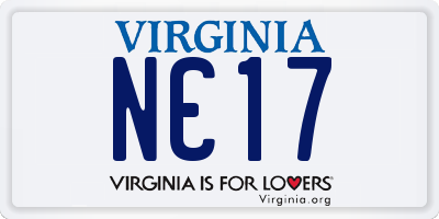 VA license plate NC17