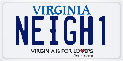 VA license plate NEIGH1