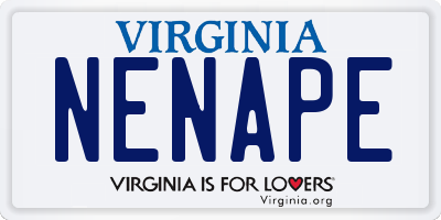 VA license plate NENAPE