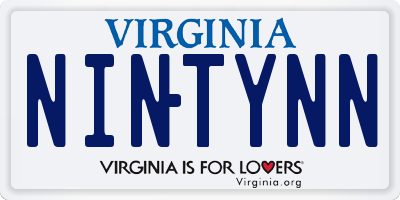 VA license plate NINTYNN