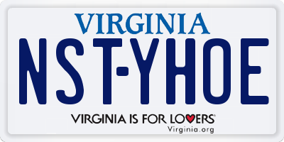 VA license plate NSTYHOE