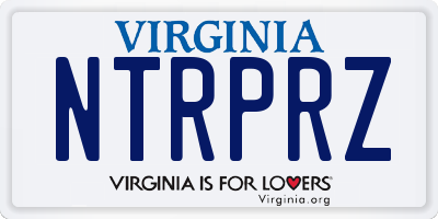 VA license plate NTRPRZ