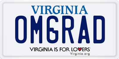 VA license plate OMGRAD