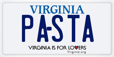 VA license plate PASTA