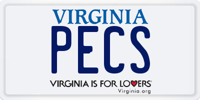 VA license plate PECS
