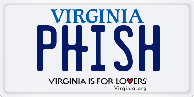 VA license plate PHISH