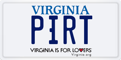 VA license plate PIRT