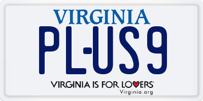 VA license plate PLUS9