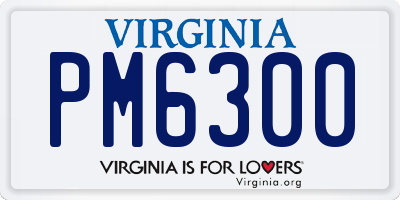 VA license plate PM6300