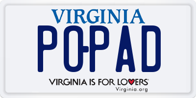 VA license plate POPAD