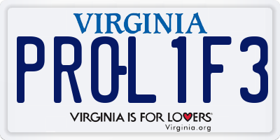VA license plate PROL1F3
