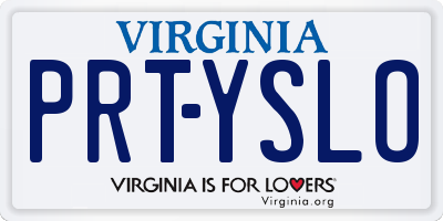 VA license plate PRTYSLO