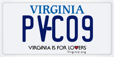 VA license plate PVC09