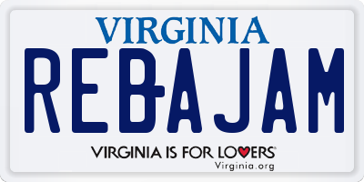VA license plate REBAJAM