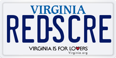 VA license plate REDSCRE