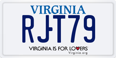 VA license plate RJT79