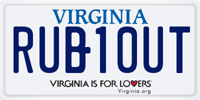 VA license plate RUB10UT