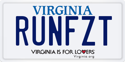 VA license plate RUNFZT