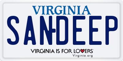 VA license plate SANDEEP