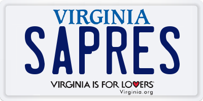 VA license plate SAPRES