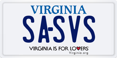 VA license plate SASVS