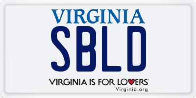 VA license plate SBLD