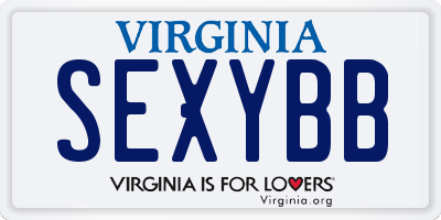 VA license plate SEXYBB