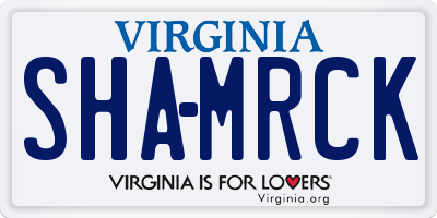 VA license plate SHAMRCK