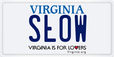 VA license plate SLOW
