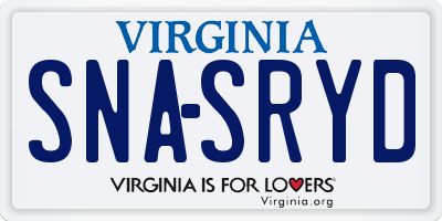 VA license plate SNASRYD