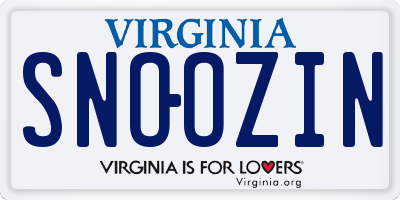 VA license plate SNOOZIN