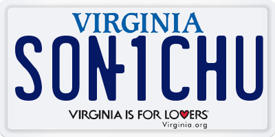 VA license plate SON1CHU