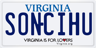 VA license plate SONCIHU