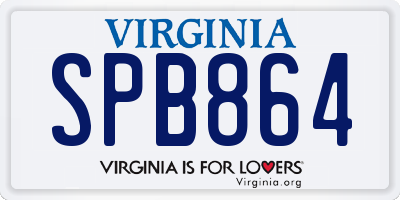 VA license plate SPB864