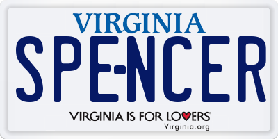 VA license plate SPENCER