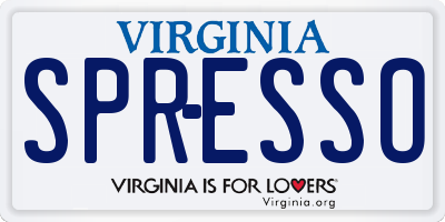 VA license plate SPRESSO