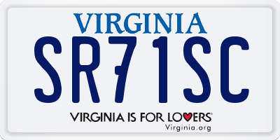 VA license plate SR71SC