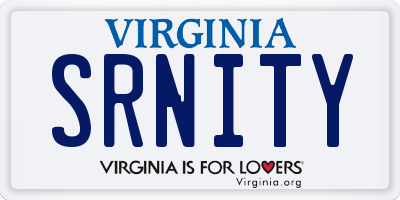 VA license plate SRNITY
