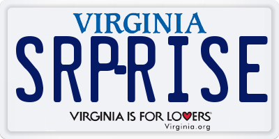 VA license plate SRPRISE